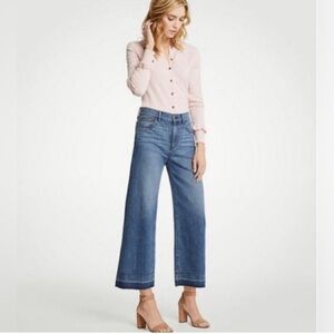 LOFT Wide Leg High-Rise Blue Jeans
